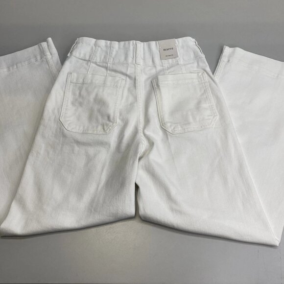 Maeve Women’s The Colette Crop Wide Leg Jeans Size 31 White — High Rise - Picture 8 of 13